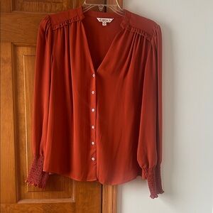 Nanette Lepore Terracotta Button-Up Blouse